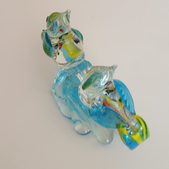 Vintage Hand Blown Tropical Bird Parrots Cockatoos on the branch Murano Style - Picture 7 of 16